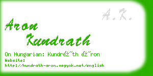 aron kundrath business card